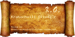 Kratochvill Olivér névjegykártya